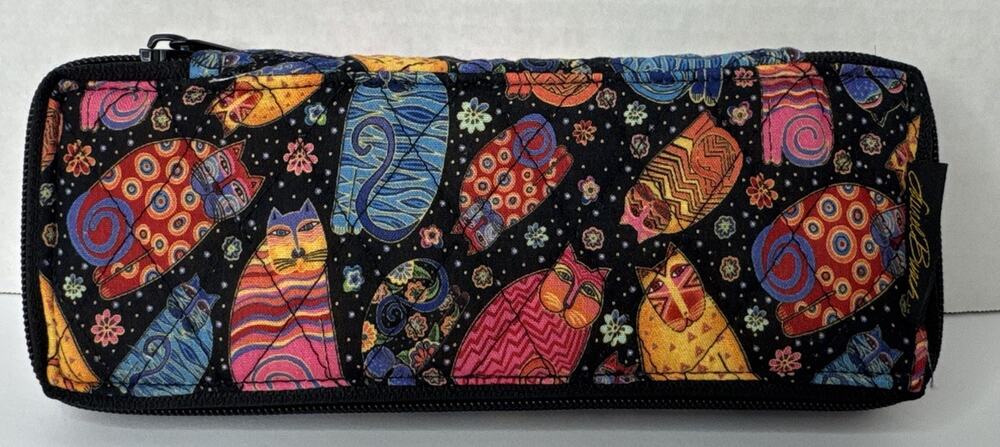 Laurel Burch Feline Family 7 Day Pill Organizer Zip Closure Bag Cats